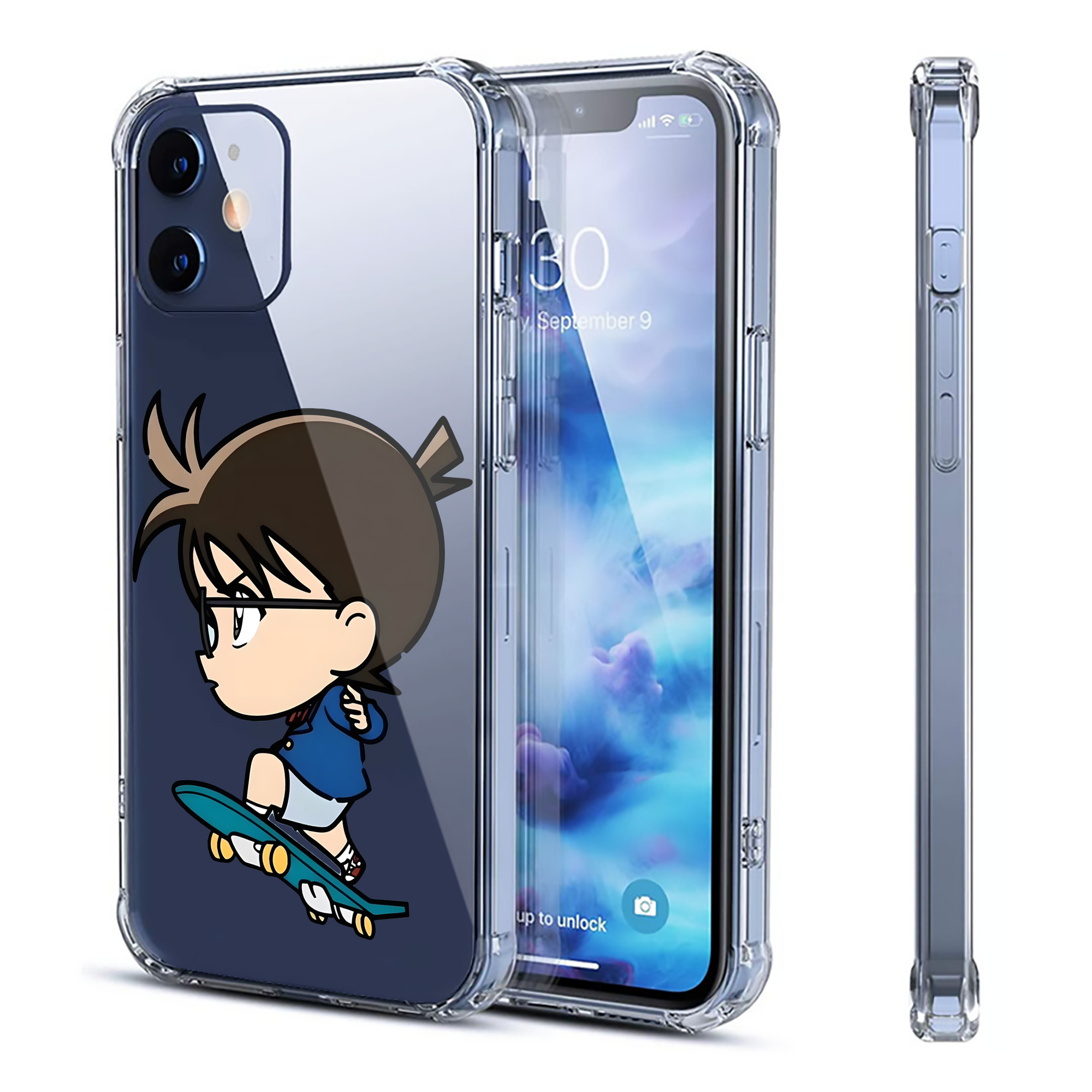 （画像用） 名探偵コナン 江戸川 コナン Detective Conan Conan Edogawa 【iPhone 12シリーズ対応】透明スマホケース（クリアソフトケース）